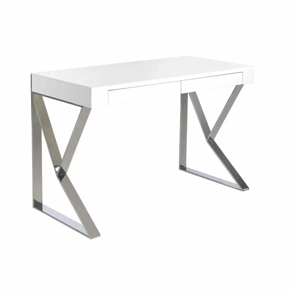 Office furniture and storage - White and steel office desk - ANGEL CERDÁ