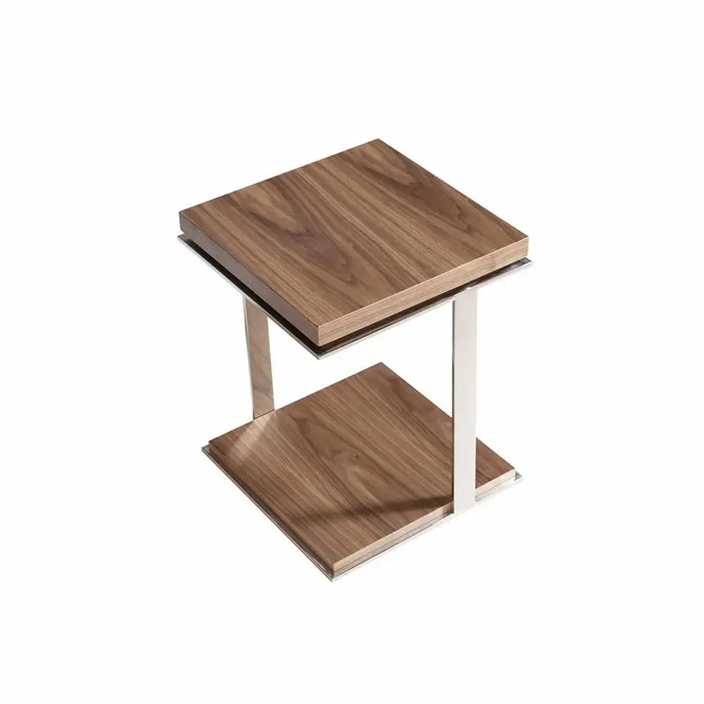 Tables basses - Table d'angle carrée en noyer - ANGEL CERDÁ