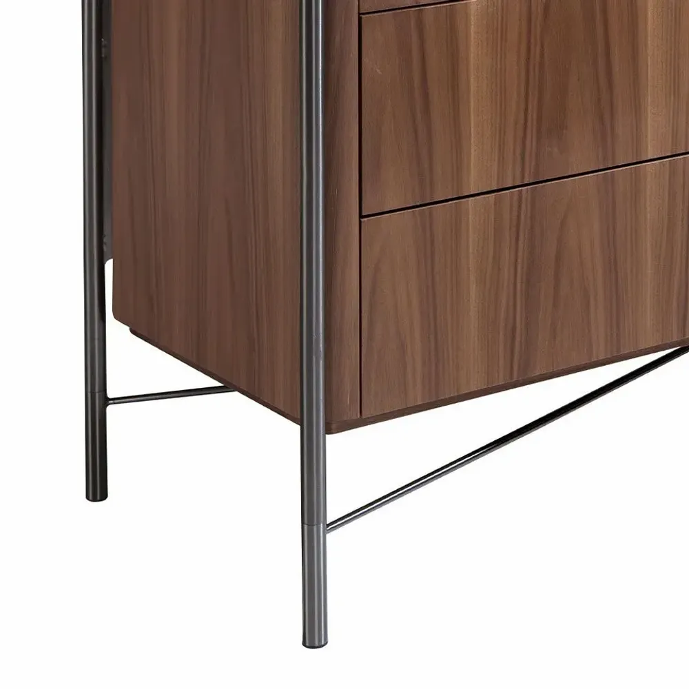 Commodes - Commode en bois de noyer et acier noirci - ANGEL CERDÁ