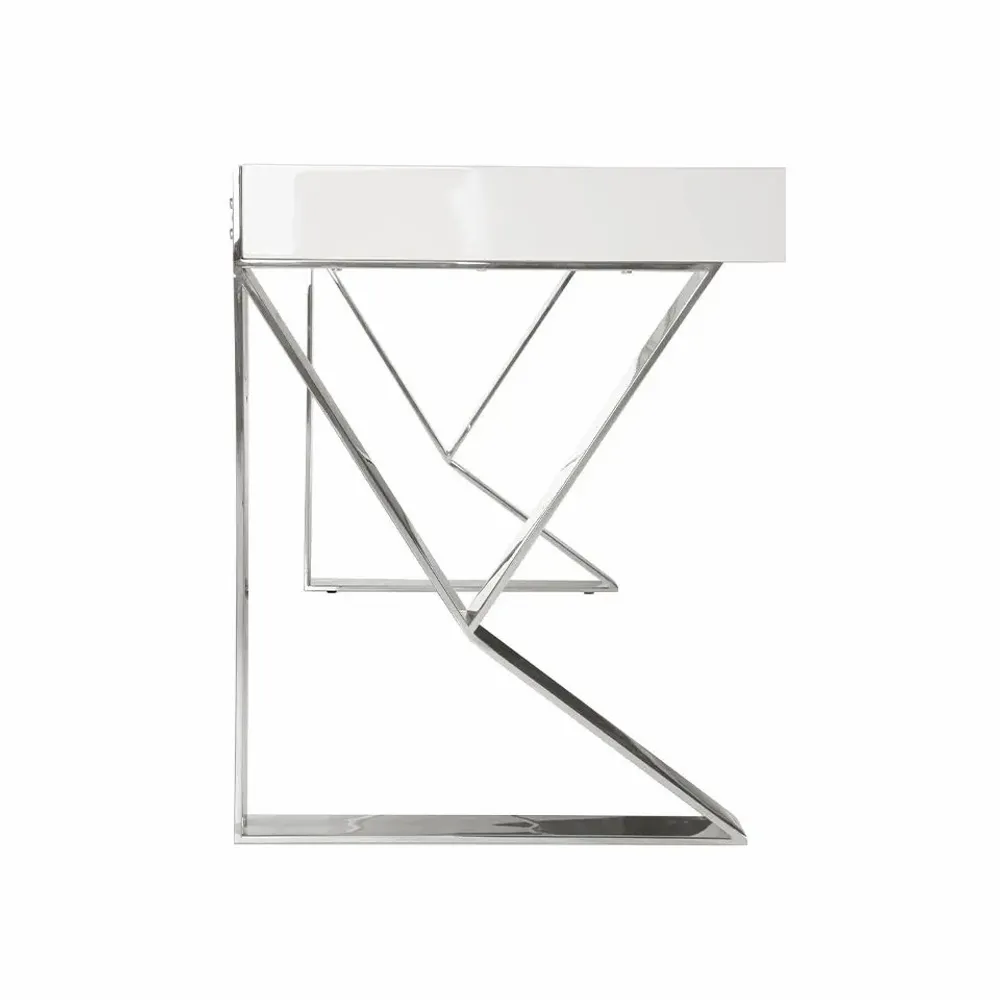 Office furniture and storage - White and steel office desk - ANGEL CERDÁ
