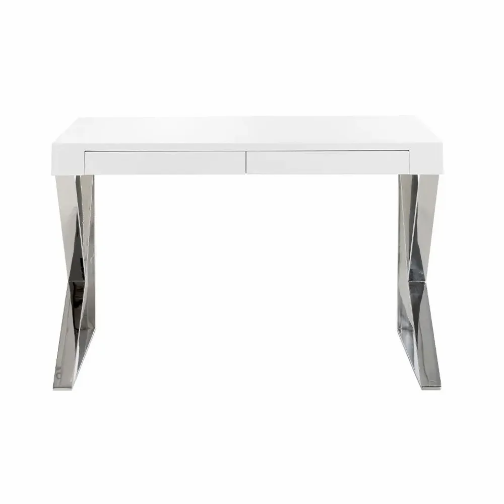 Office furniture and storage - White and steel office desk - ANGEL CERDÁ