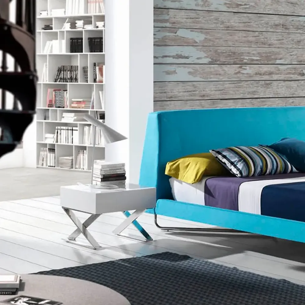 Night tables - Bedside table with steel blade legs - ANGEL CERDÁ