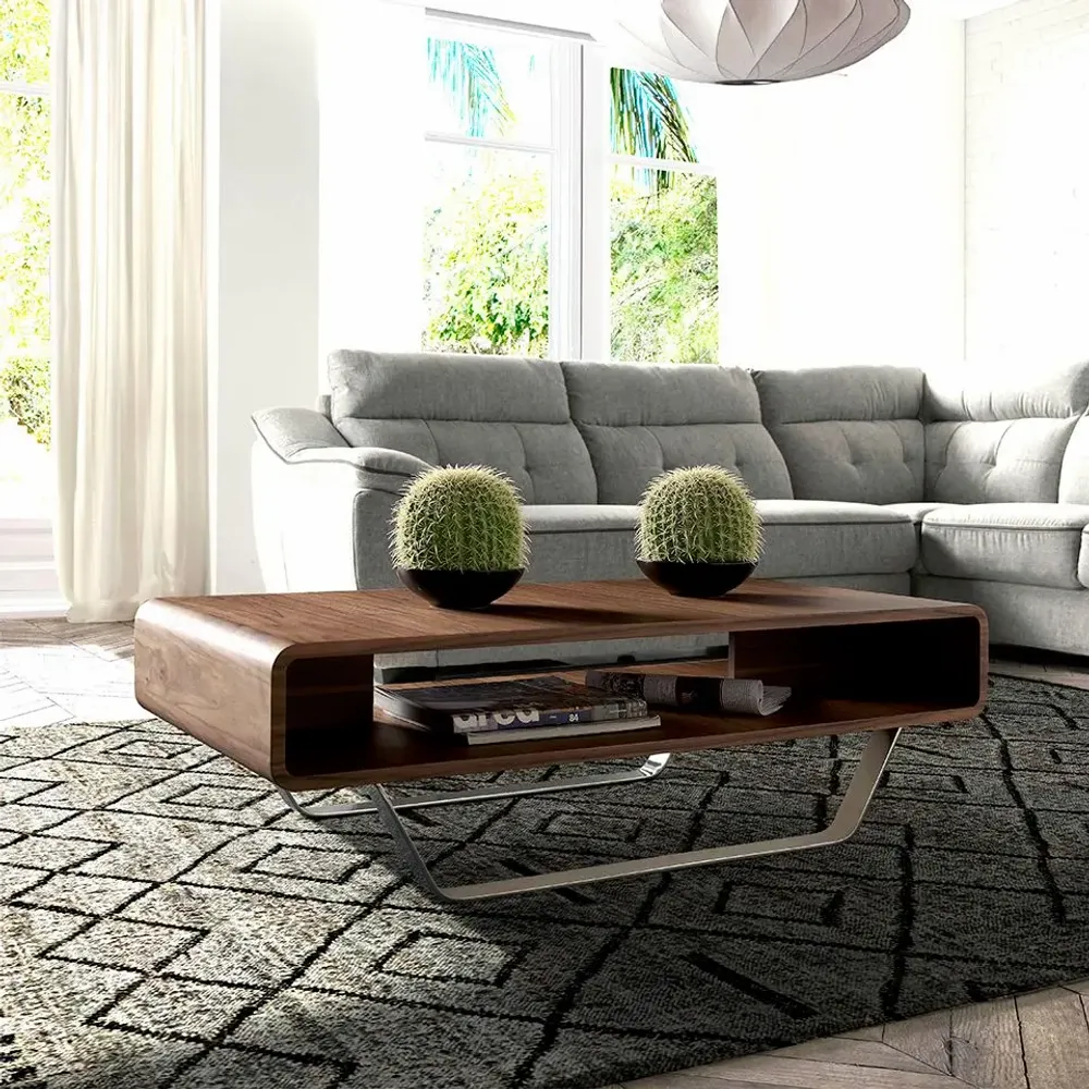 Tables basses - Porte-revues de table basse en bois de noyer - ANGEL CERDÁ