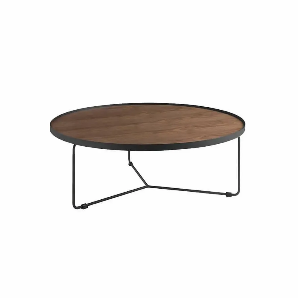 Tables basses - Table basse ronde en noyer - ANGEL CERDÁ