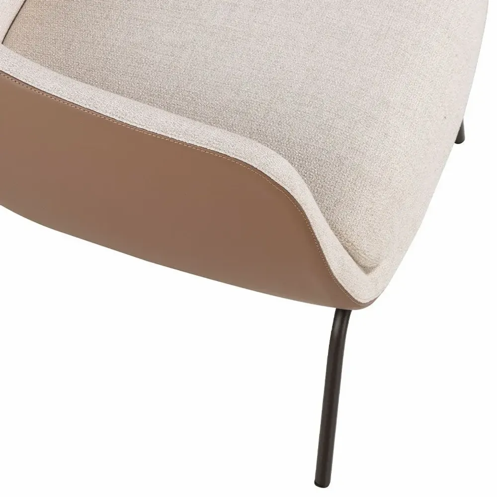 Armchairs - Armchair upholstered in fabric with leatherette backrest - ANGEL CERDÁ