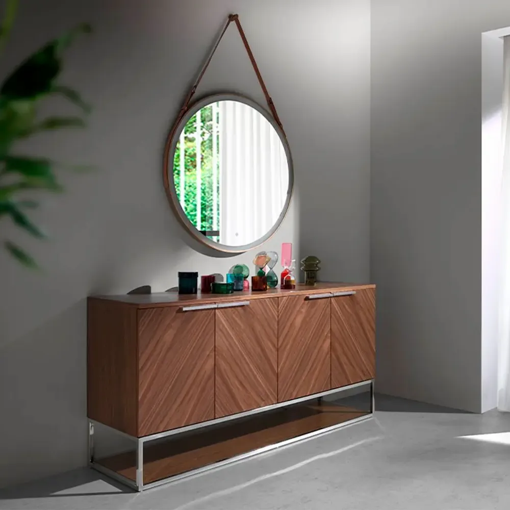 Sideboards - Walnut and chromed steel sideboard - ANGEL CERDÁ