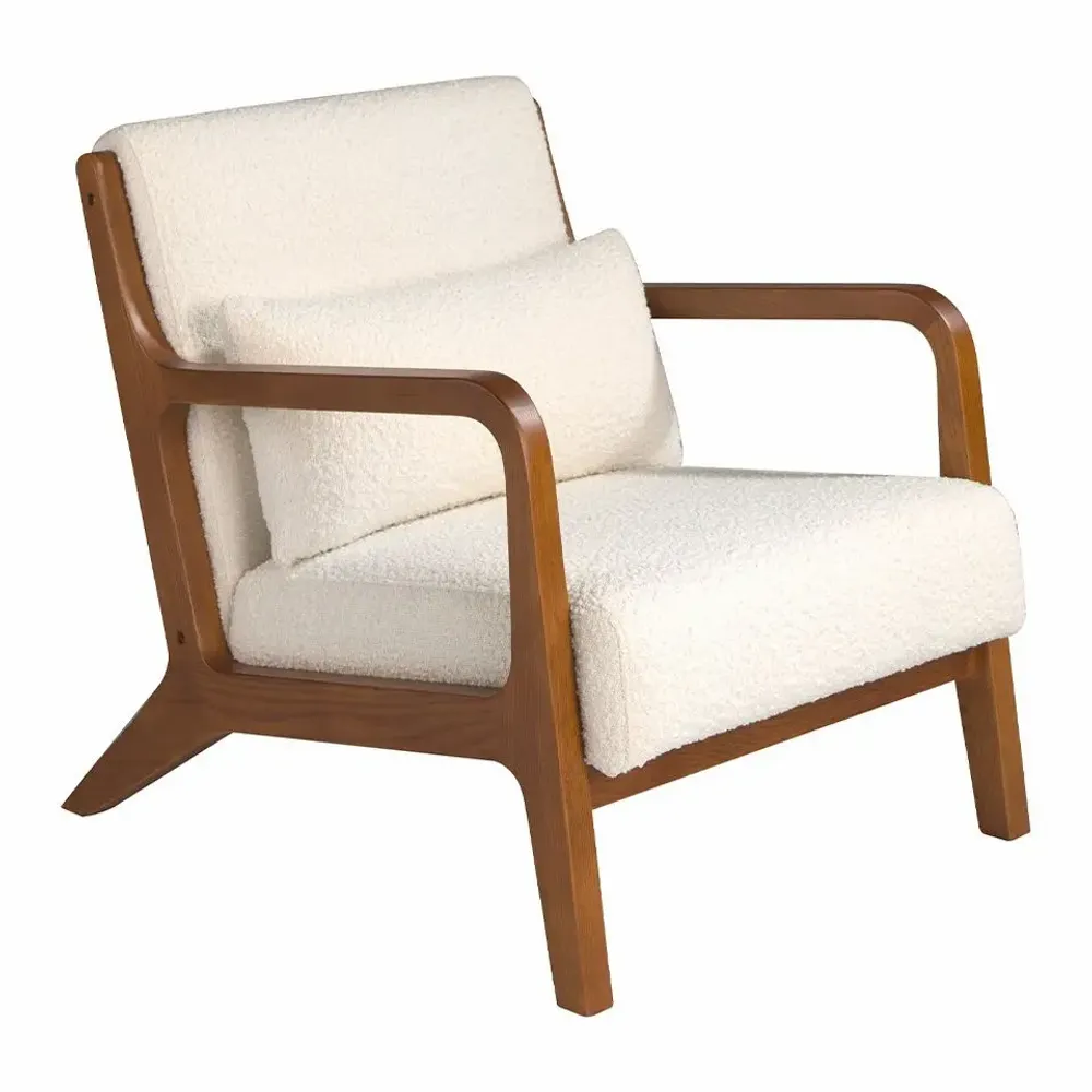 Fauteuils - Fauteuil tapissé en tissu et noyer - ANGEL CERDÁ