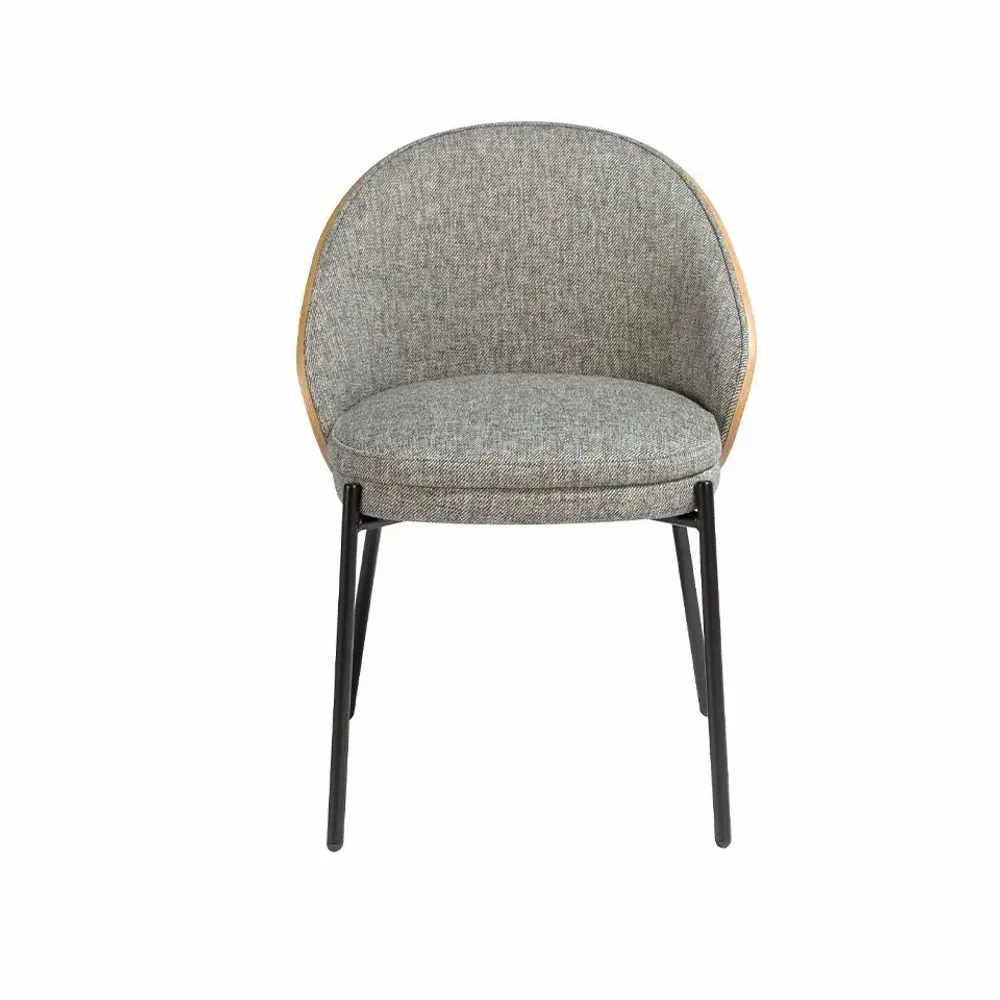 Chairs - Upholstered fabric chair with walnut backrest - ANGEL CERDÁ