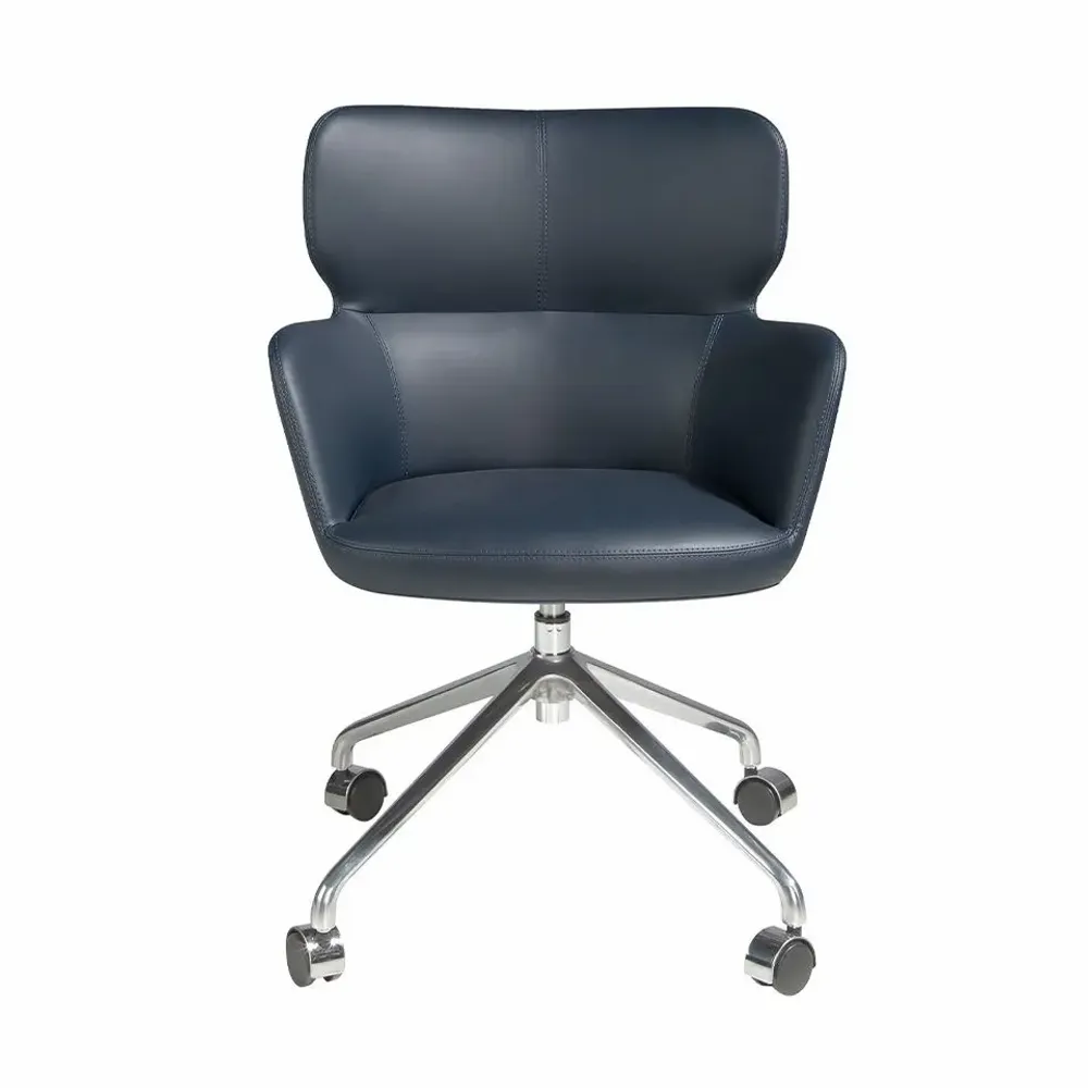 Office seating - Office swivel chair blue leatherette - ANGEL CERDÁ