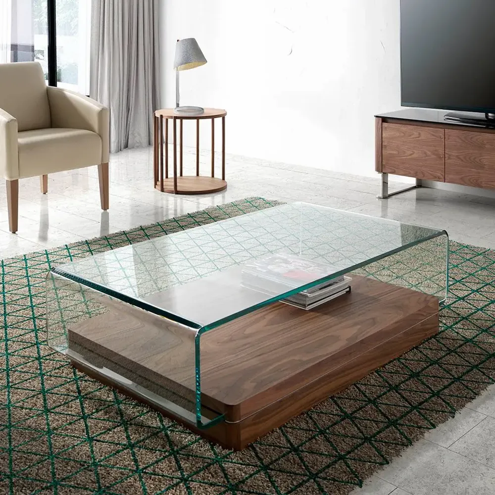 Coffee tables - Curved glass coffee table - ANGEL CERDÁ