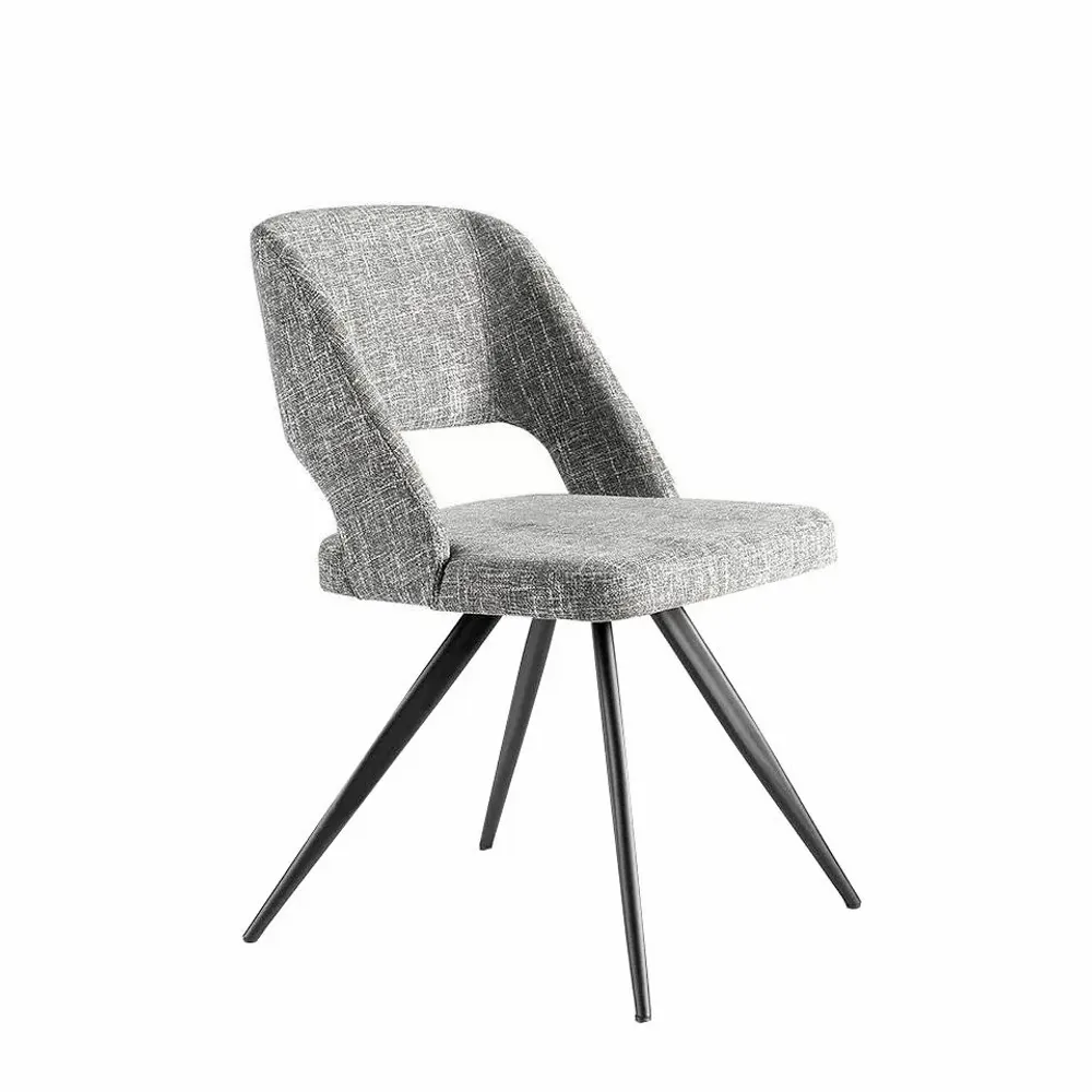 Chairs - Gray fabric upholstered dining chair - ANGEL CERDÁ
