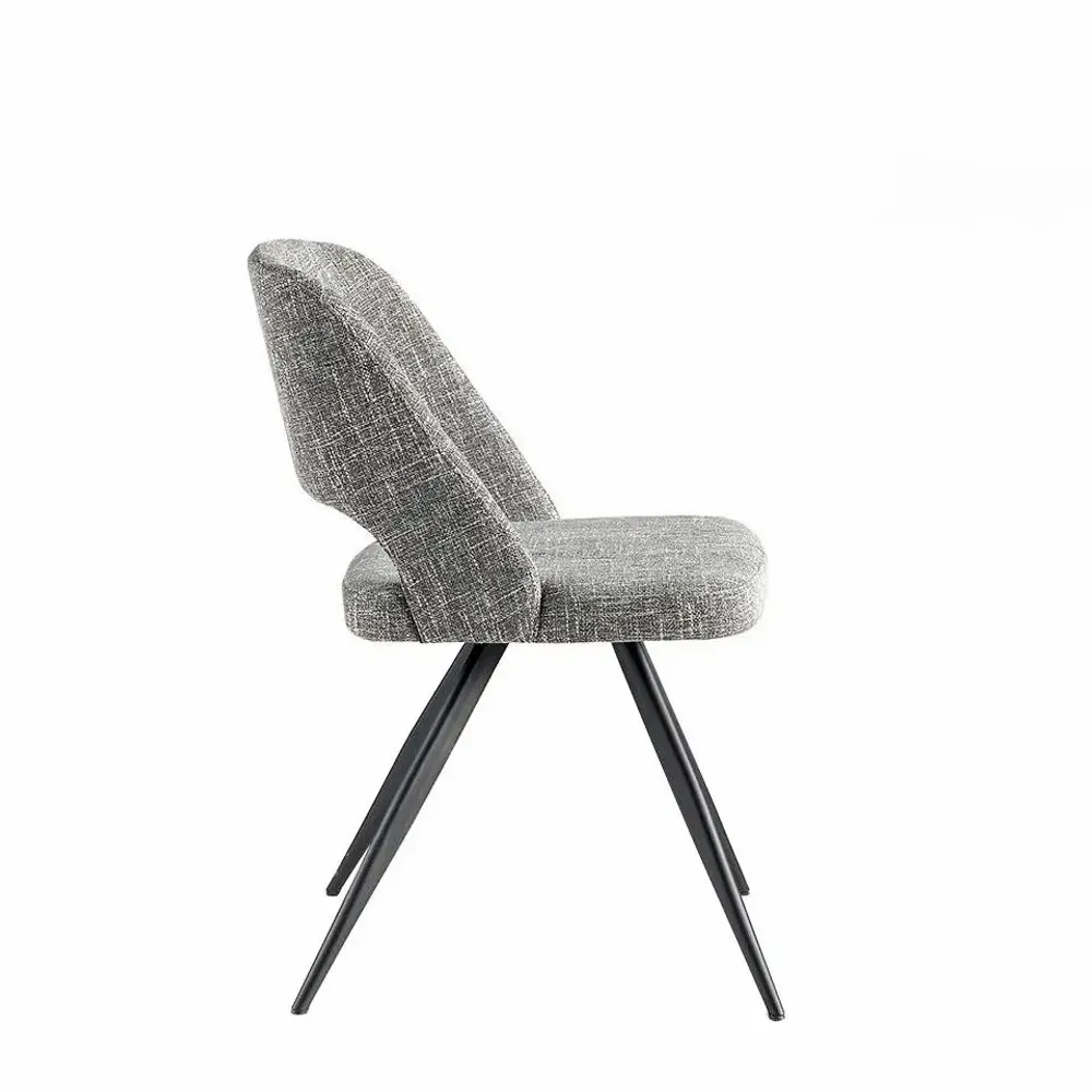 Chairs - Gray fabric upholstered dining chair - ANGEL CERDÁ