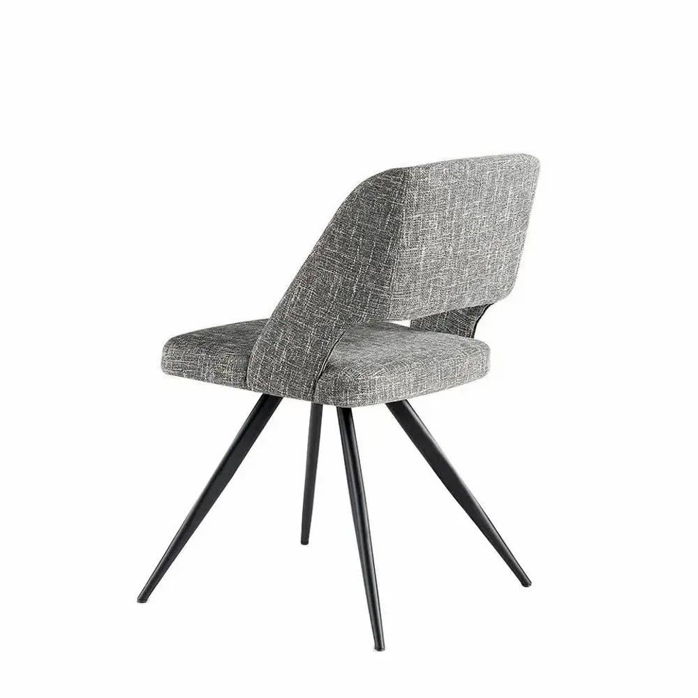 Chairs - Gray fabric upholstered dining chair - ANGEL CERDÁ