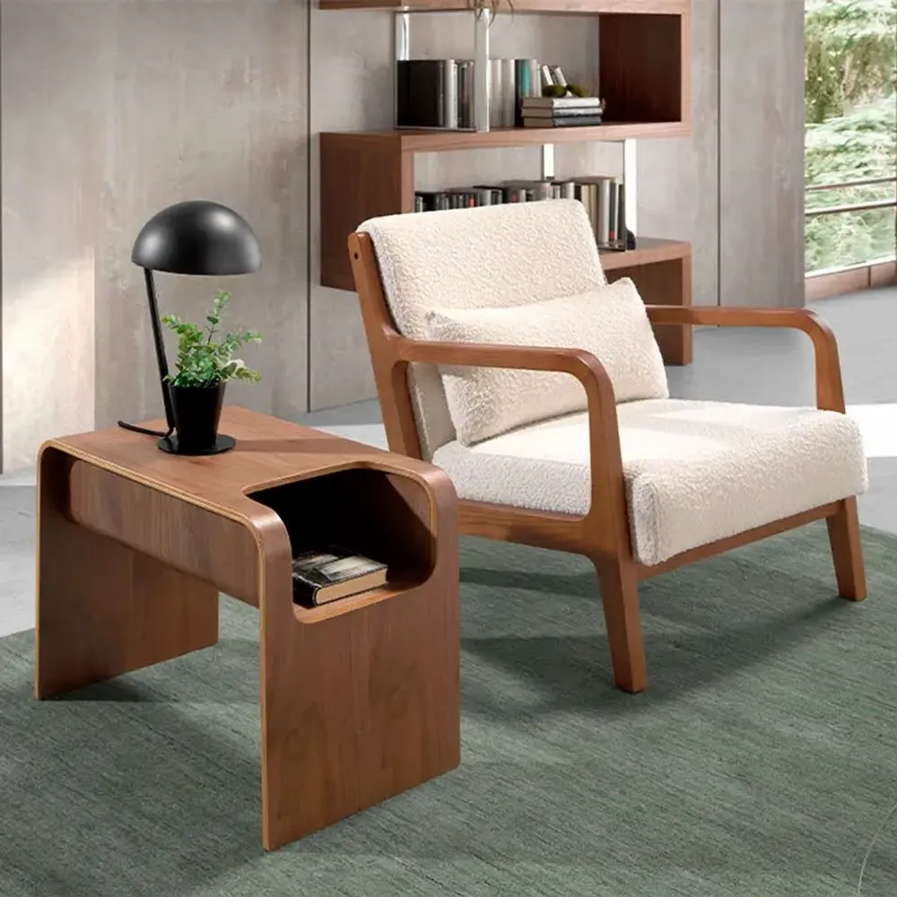 Tables basses - Table d'angle rectangulaire en noyer - ANGEL CERDÁ