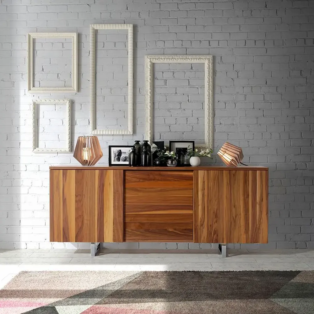 Buffets - Buffet en noyer avec pieds en acier - ANGEL CERDÁ