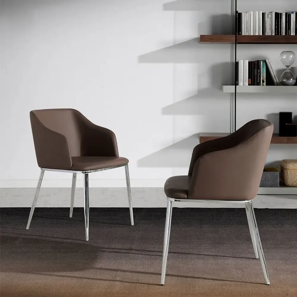 Chairs - Upholstered leatherette Dining table chair - ANGEL CERDÁ