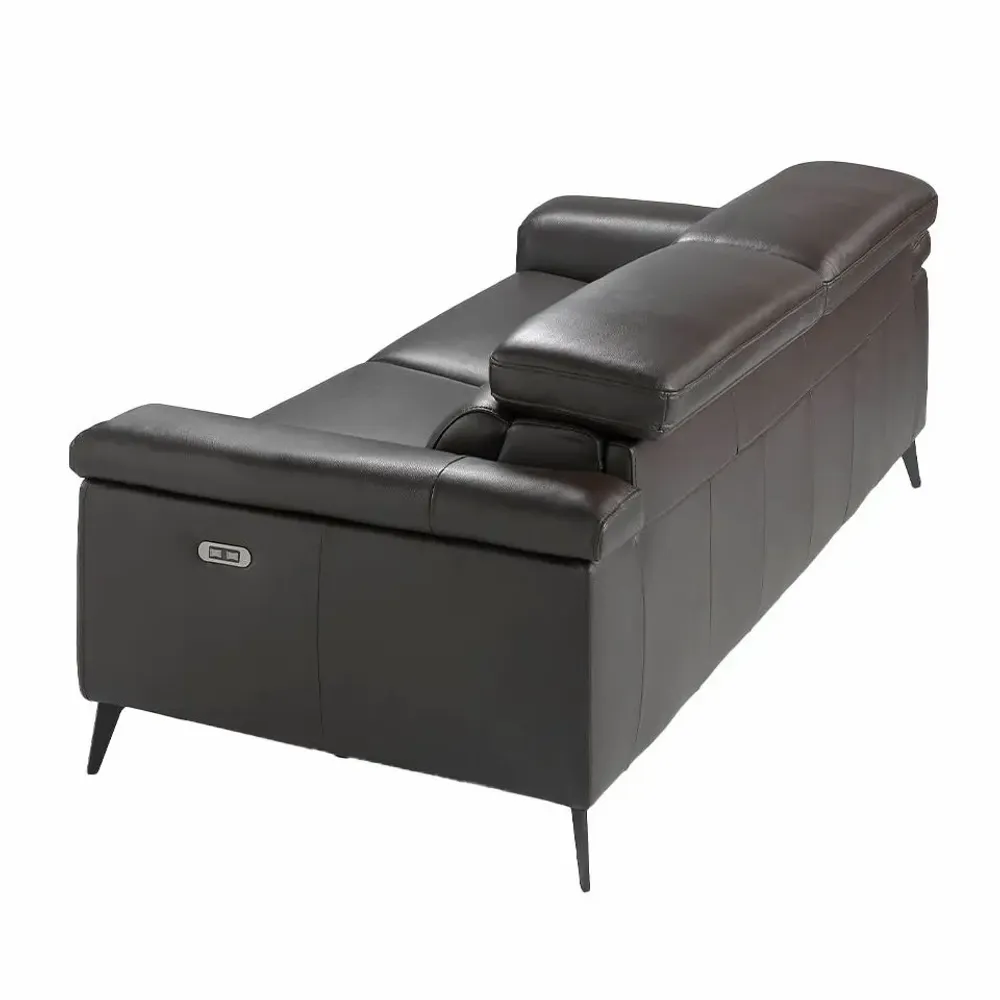 Canapés - Canapé 3 places en cuir marron avec mécanisme relax - ANGEL CERDÁ