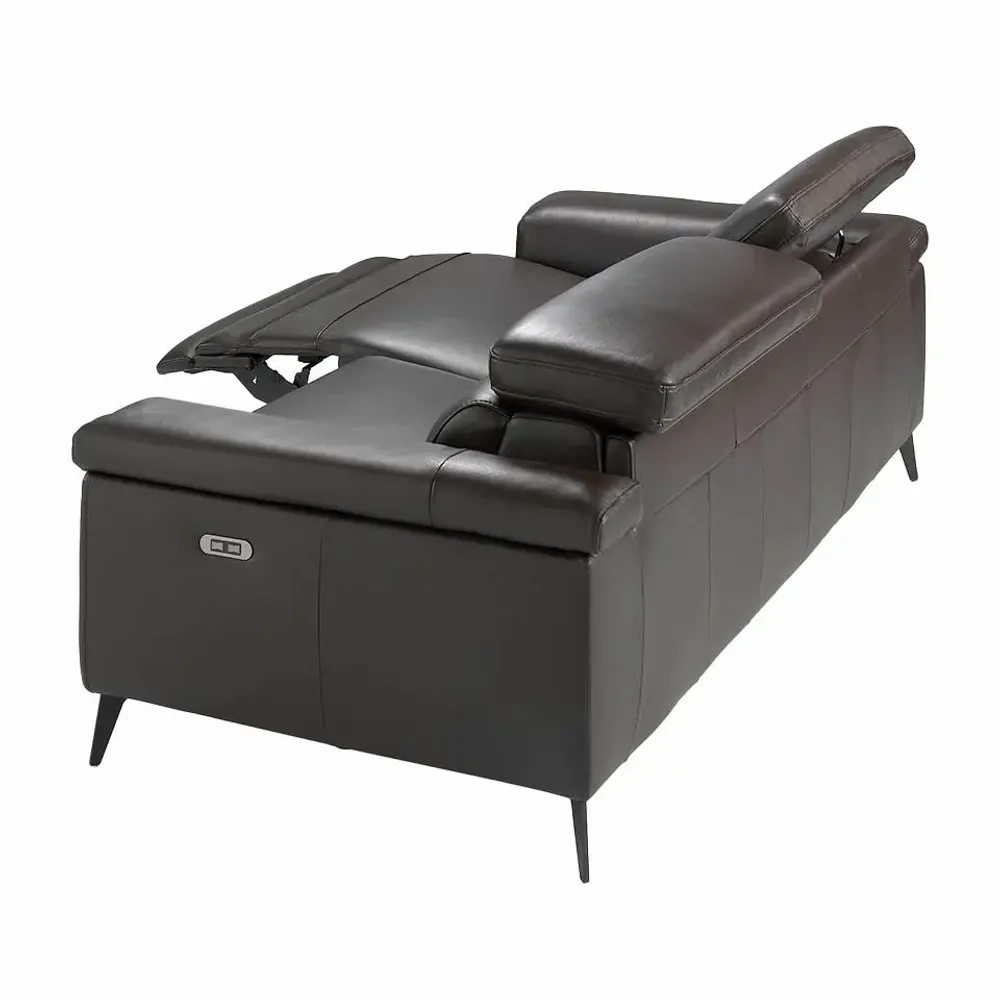 Canapés - Canapé 3 places en cuir marron avec mécanisme relax - ANGEL CERDÁ