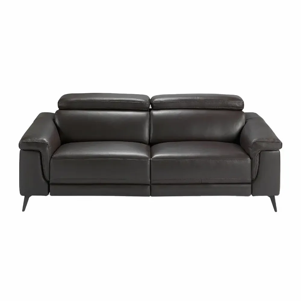 Canapés - Canapé 3 places en cuir marron avec mécanisme relax - ANGEL CERDÁ