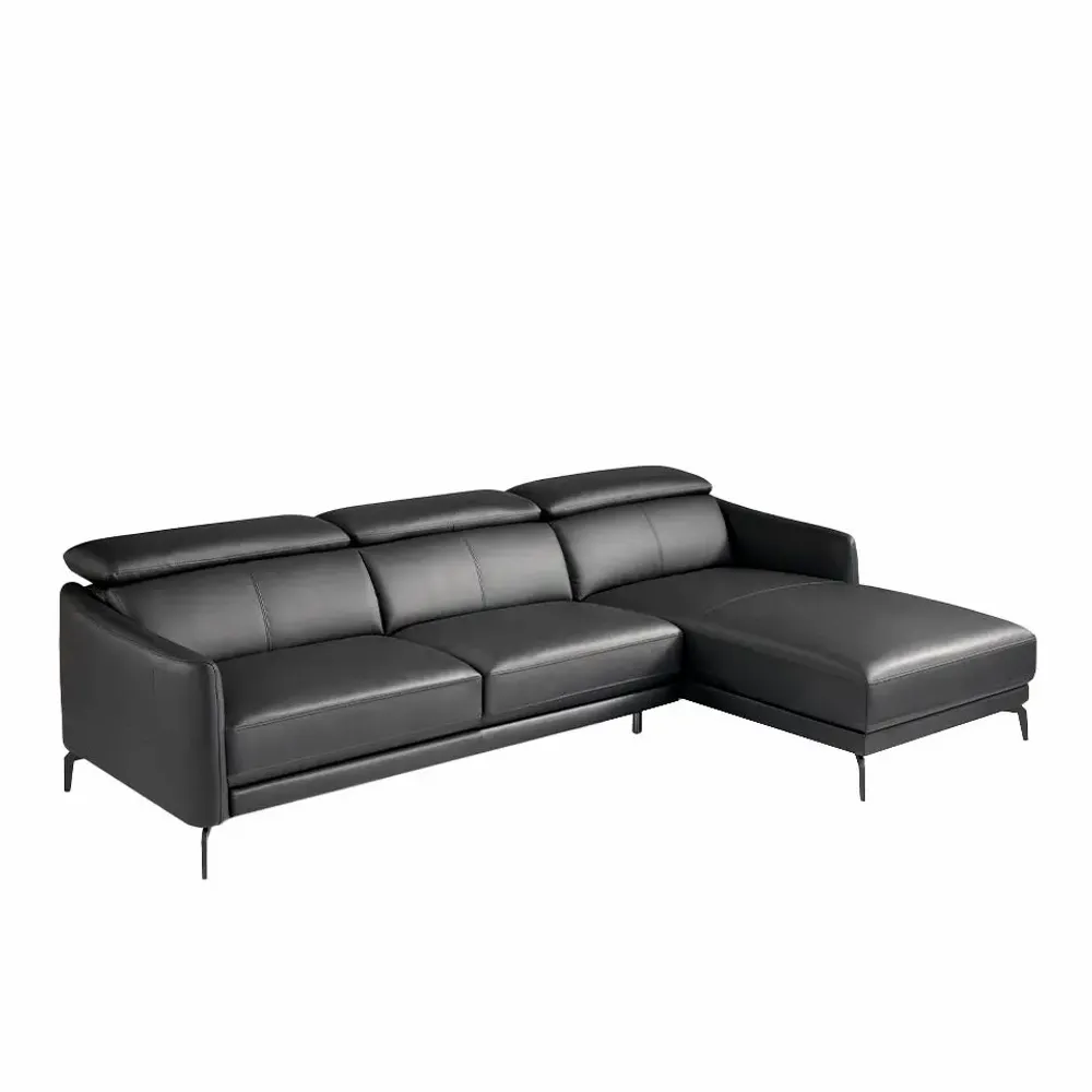 Sofas - Black cowhide chaise longue sofa - ANGEL CERDÁ
