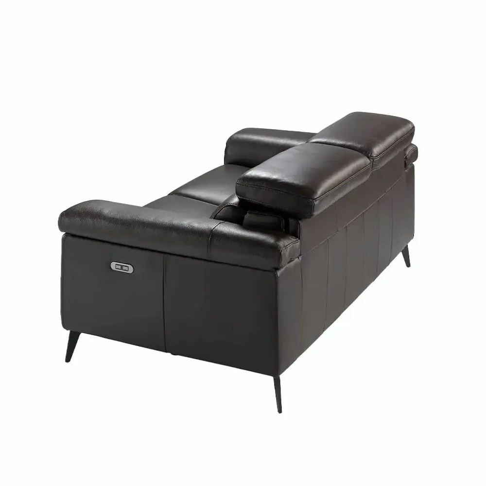 Canapés - Canapé 2 places en cuir marron avec mécanisme relax - ANGEL CERDÁ