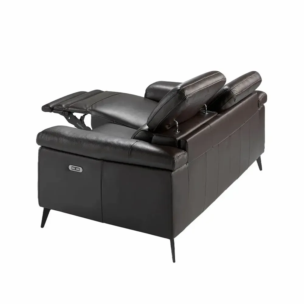 Canapés - Canapé 2 places en cuir marron avec mécanisme relax - ANGEL CERDÁ