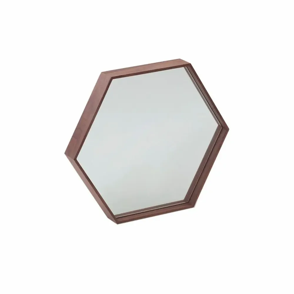 Mirrors - Hexagonal walnut mirror - ANGEL CERDÁ