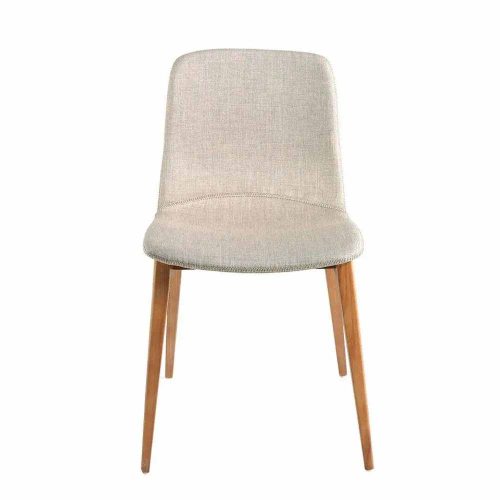 Chairs - Beige fabric upholstered dining chair - ANGEL CERDÁ