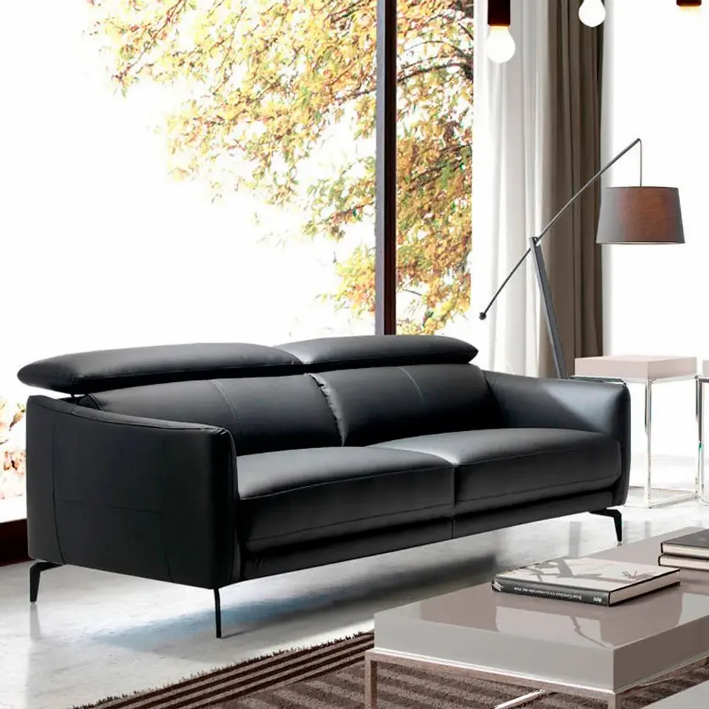 Sofas - 3-seater black cowhide sofa - ANGEL CERDÁ