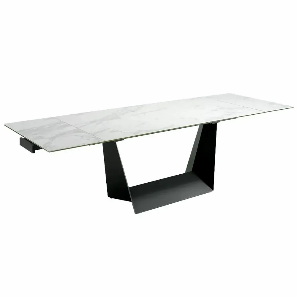 Dining Tables - White marble extendable dining table - ANGEL CERDÁ