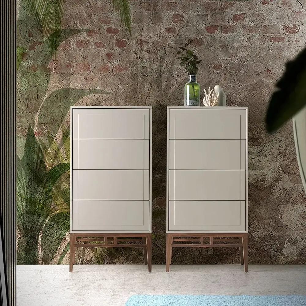 Chests of drawers - Gray and walnut chiffonier - ANGEL CERDÁ