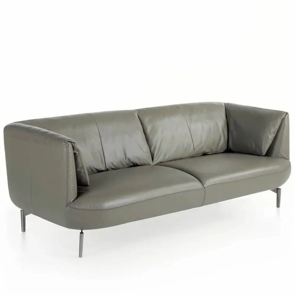 Canapés - Canapé 3 places en cuir de vachette gris - ANGEL CERDÁ