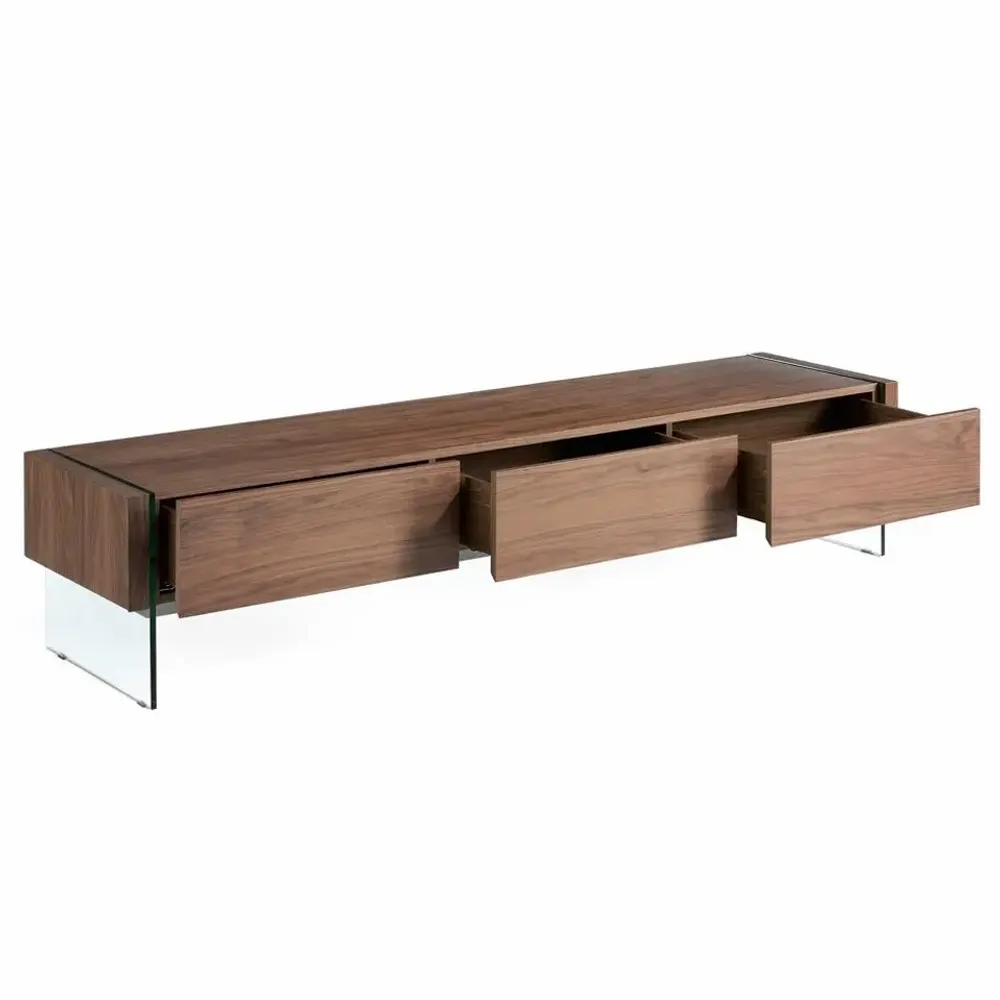 Sideboards - Walnut TV cabinet with glass sides - ANGEL CERDÁ