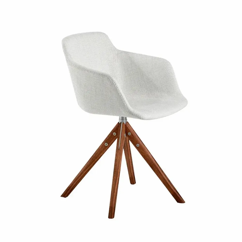 Chairs - Swivel Dining table chair beige fabric - ANGEL CERDÁ