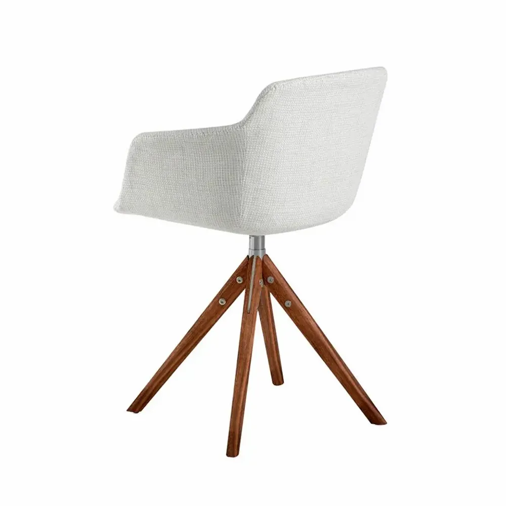 Chairs - Swivel Dining table chair beige fabric - ANGEL CERDÁ