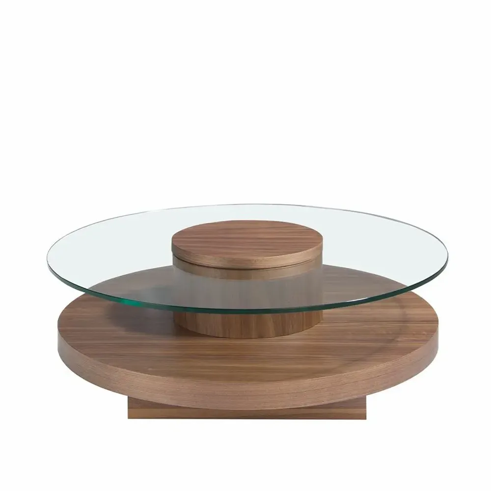 Coffee tables - Walnut round coffee table - ANGEL CERDÁ