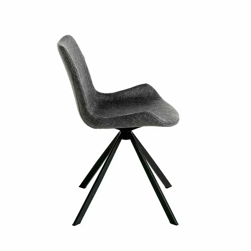 Chaises - Chaise de table à manger rembourrée en tissu gris - ANGEL CERDÁ