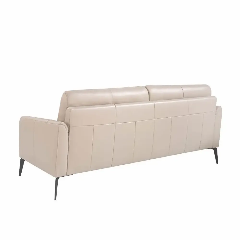 Sofas - 3 seater sofa upholstered in gray taupe leather - ANGEL CERDÁ
