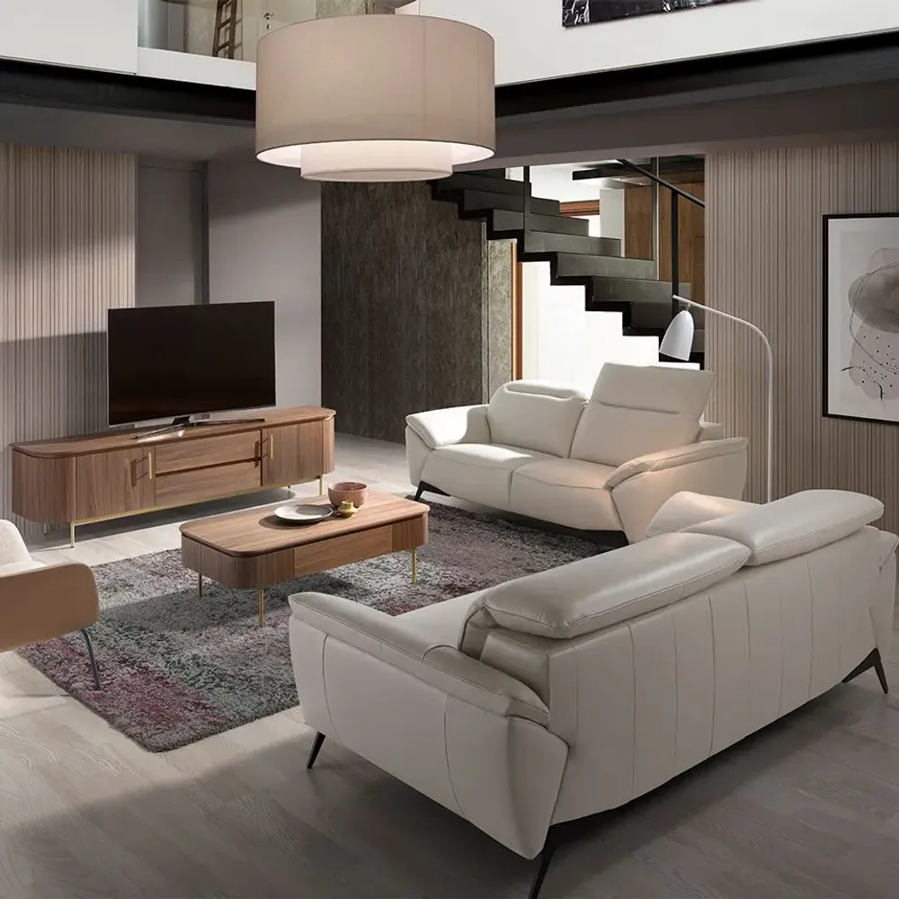 Sofas - 3 seater sofa upholstered in Taupe Grey leather - ANGEL CERDÁ