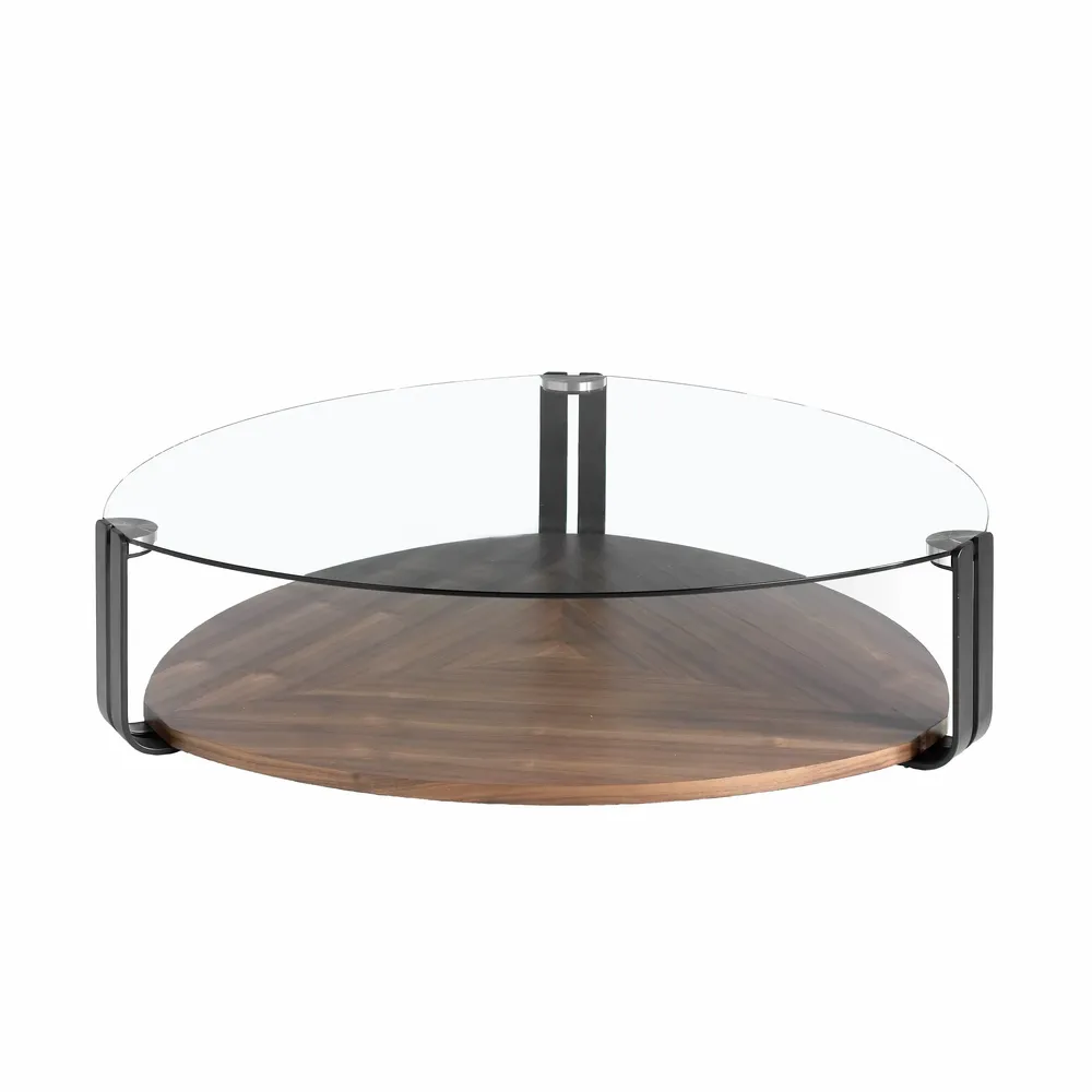 Coffee tables - Walnut and black steel coffee table - ANGEL CERDÁ