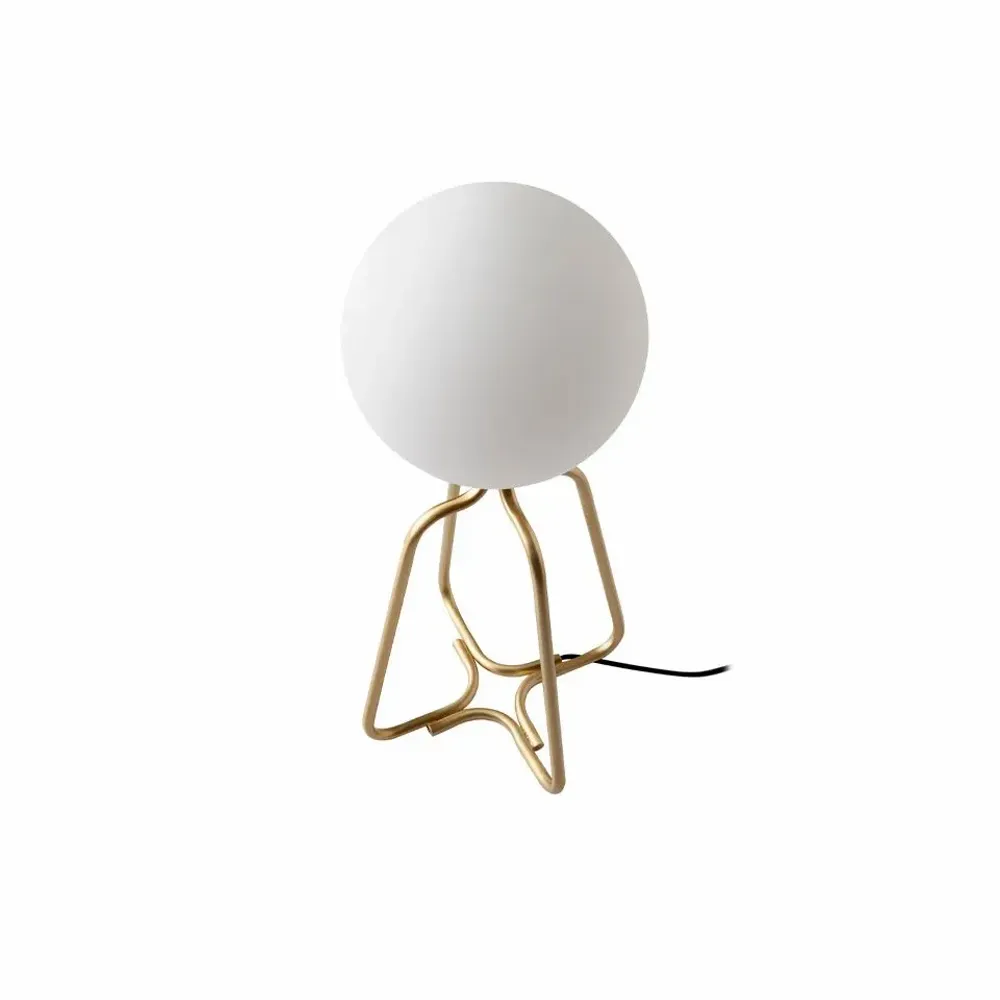 Table lamps - Table lamp golden steel and white glass - ANGEL CERDÁ