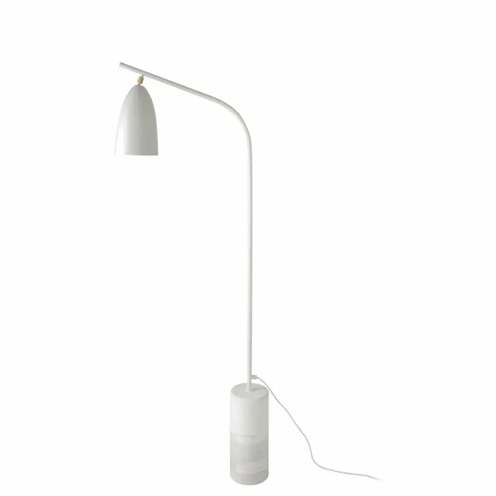 Floor lamps - Marble and white steel floor lamp - ANGEL CERDÁ