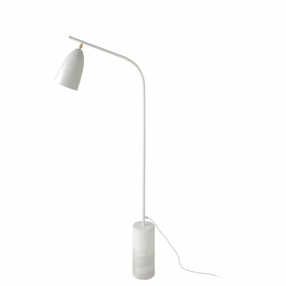 Floor lamps - Marble and white steel floor lamp - ANGEL CERDÁ