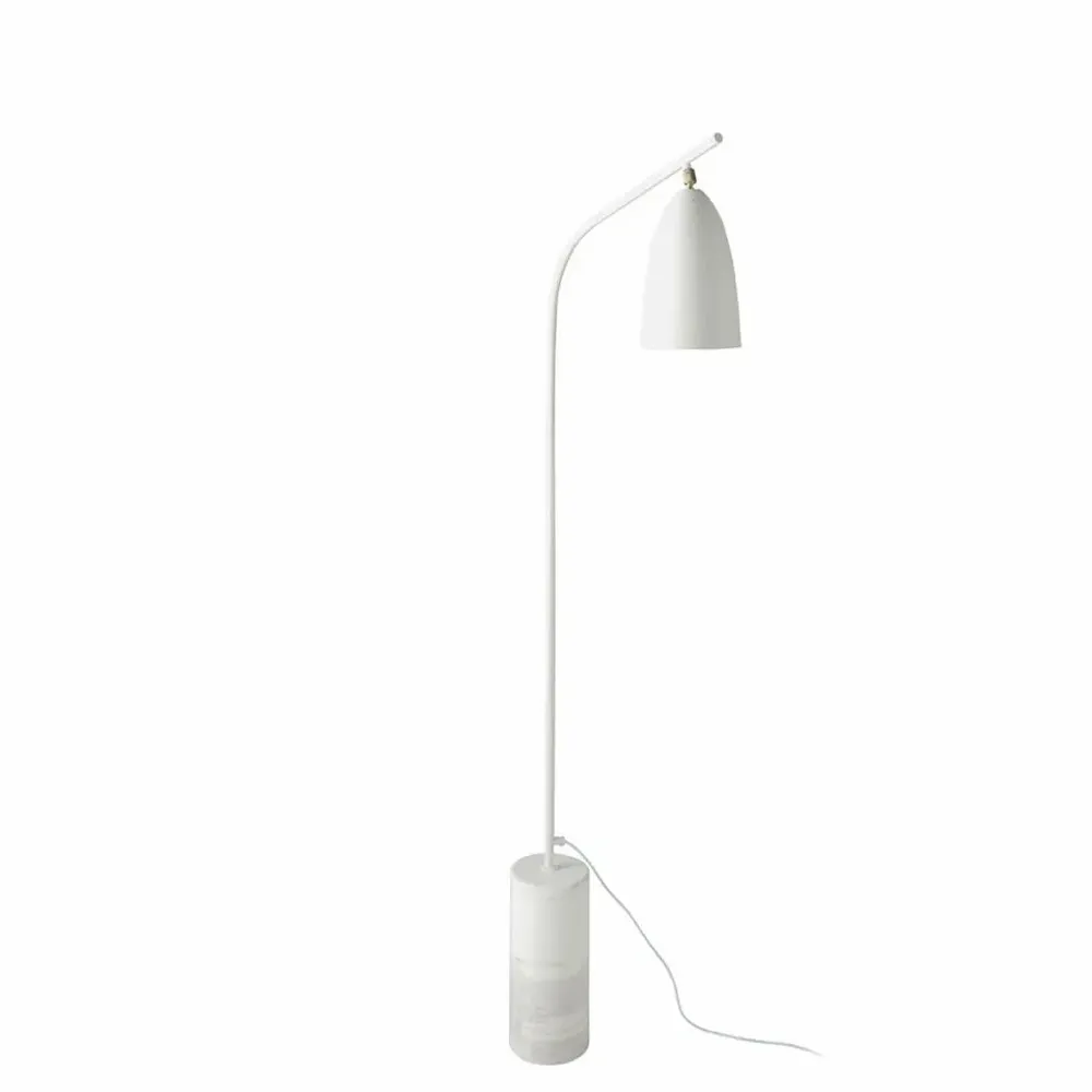 Floor lamps - Marble and white steel floor lamp - ANGEL CERDÁ