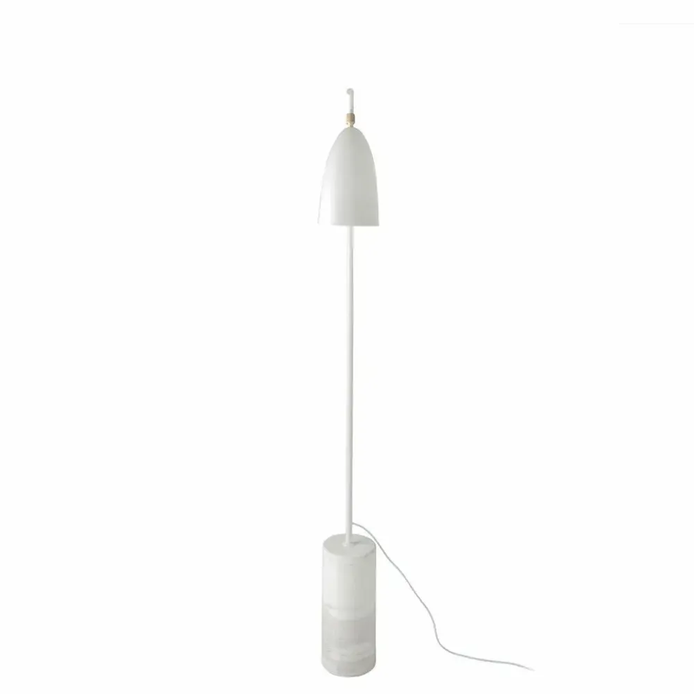 Floor lamps - Marble and white steel floor lamp - ANGEL CERDÁ