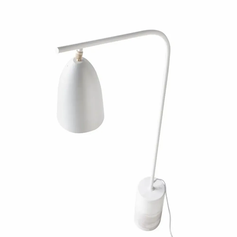 Floor lamps - Marble and white steel floor lamp - ANGEL CERDÁ