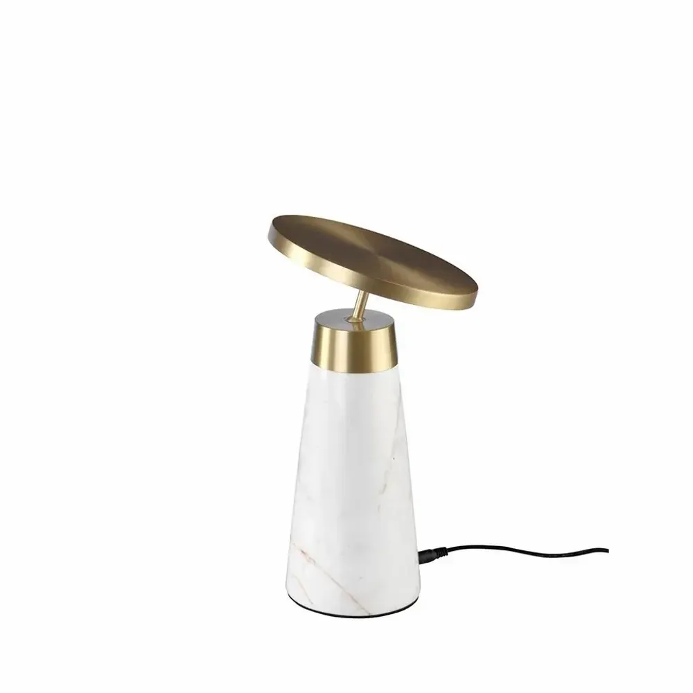 Table lamps - Table lamp in white marble and golden steel - ANGEL CERDÁ