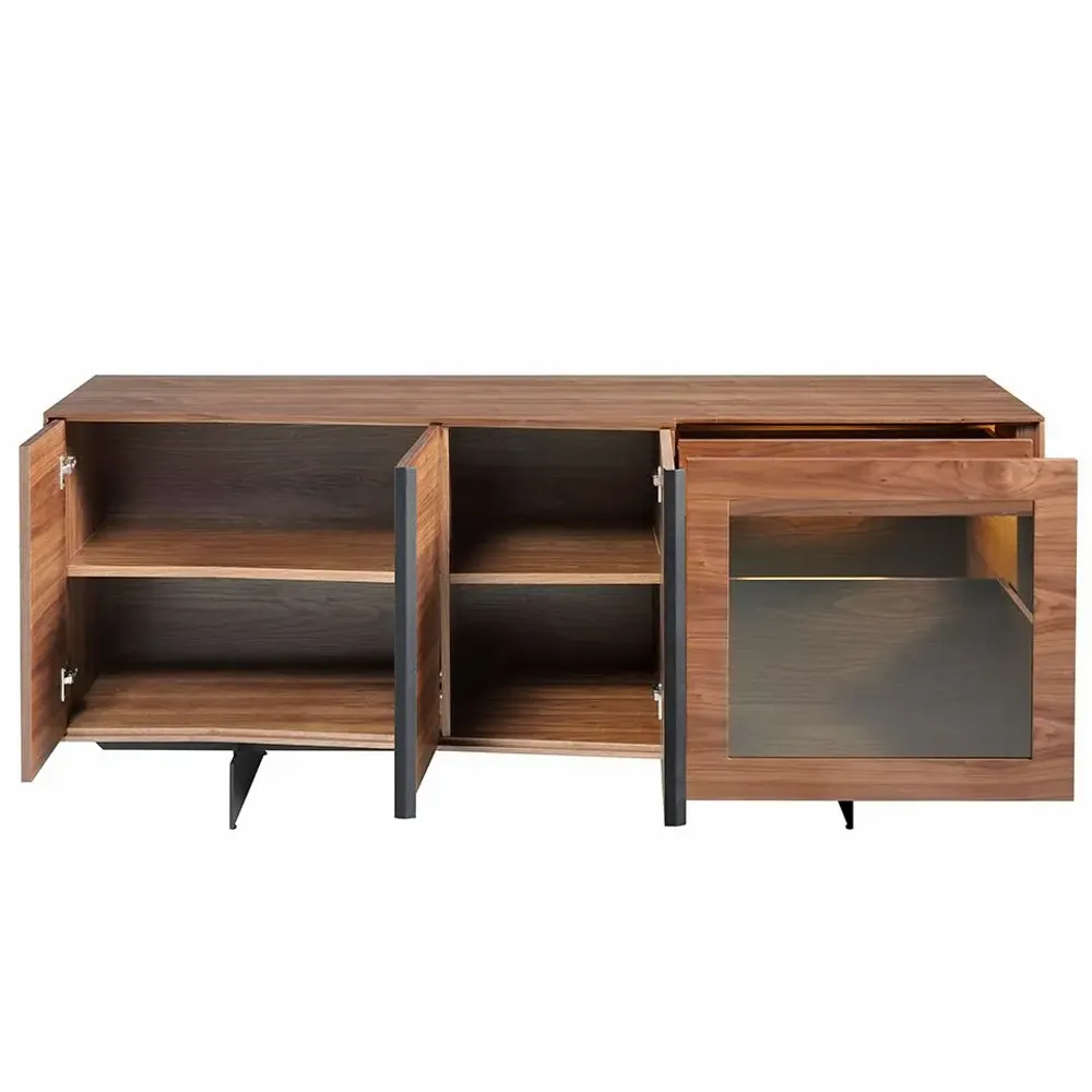 Buffets - Buffet en noyer et acier noir - ANGEL CERDÁ