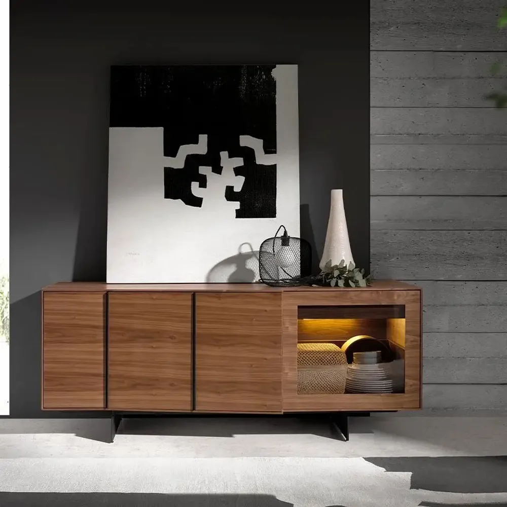 Buffets - Buffet en noyer et acier noir - ANGEL CERDÁ
