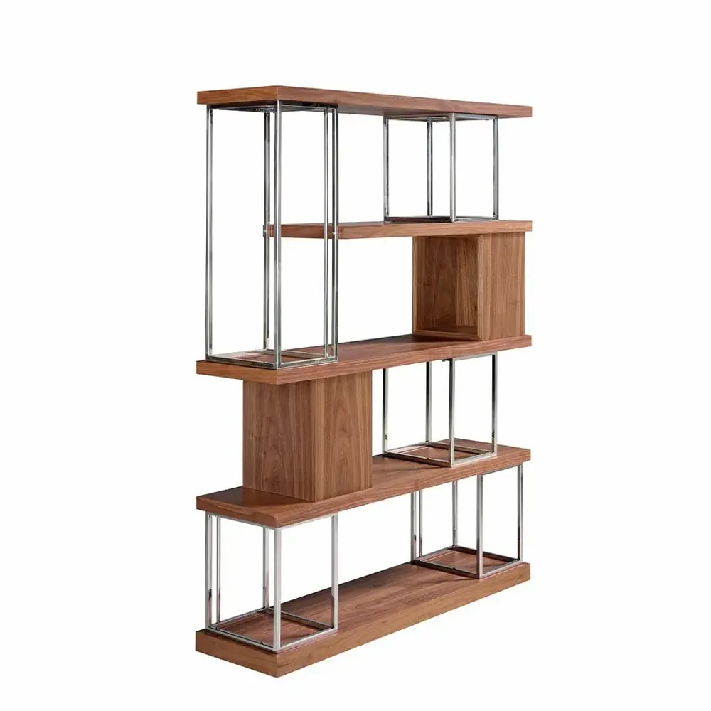 Shelves - Walnut and chrome-plated stainless steel shelving - ANGEL CERDÁ
